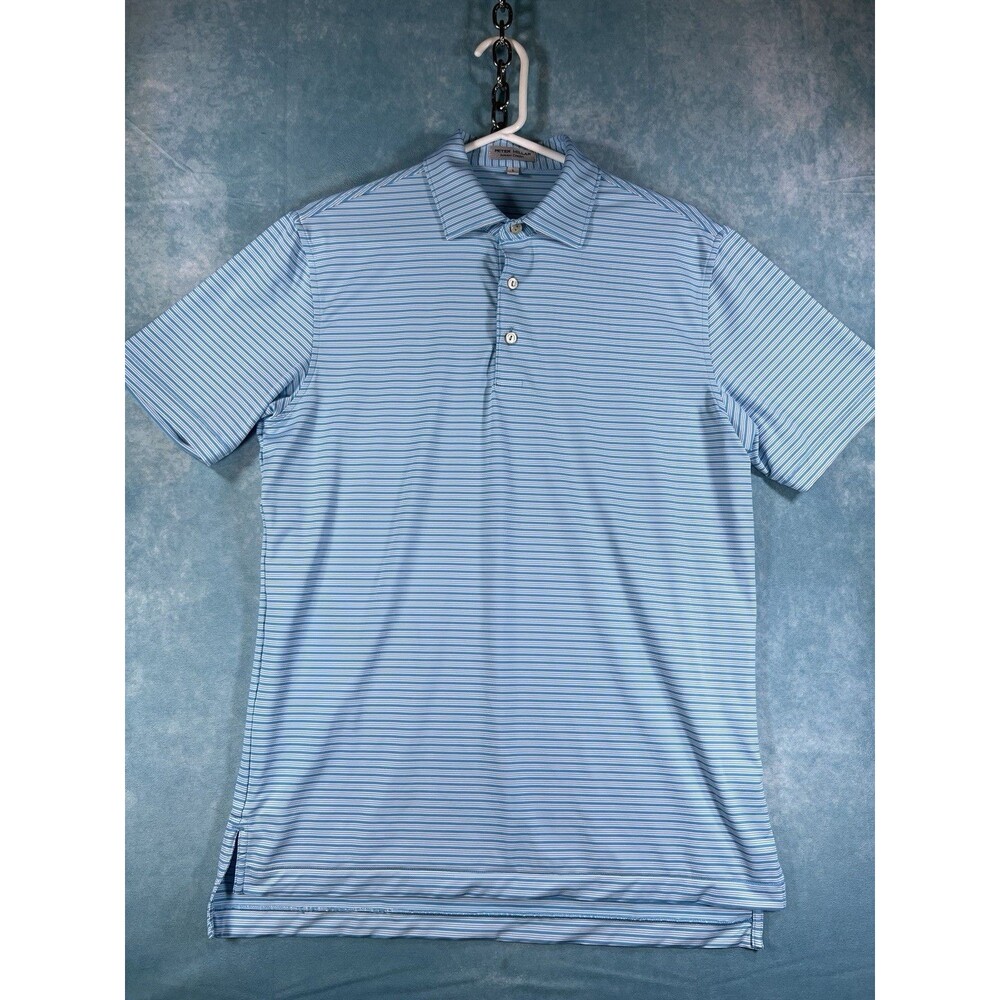 Y2K VTG Peter Millar Polo Shirt Mens L Summer Comfort Performance Golf Striped